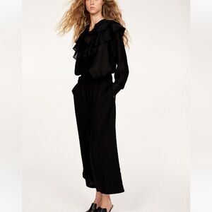 H&M Black Wide Leg Pants with Relaxed Fit
